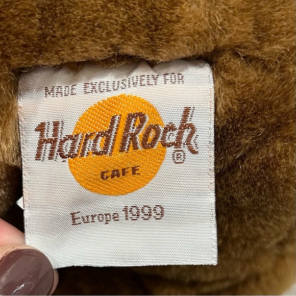 Vintage 1999 Hard Rock Cafe Madrid Teddy Bear Herrington Stuffed Plush Brown - Picture 3 of 8
